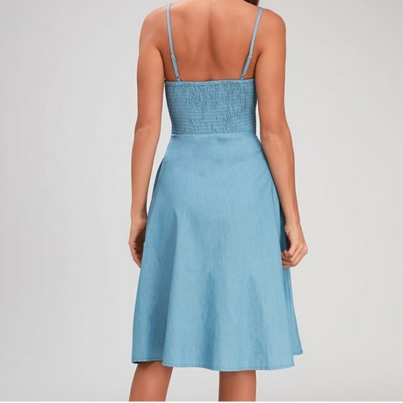 Day at the Park Light Blue Chambray Button-Front M - Picture 5 of 7